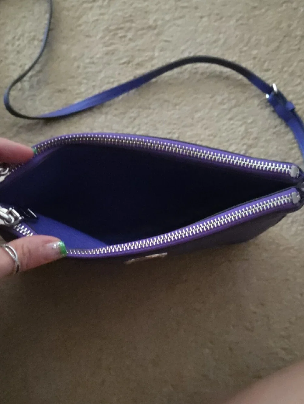 Coach Purple Crossbody Leather Wristlet